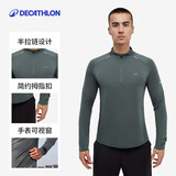 迪卡侬（DECATHLON）冬季内搭速干长袖t恤男训练服运动速干衣健身跑步上衣RUNM 青松绿（速干无绒款+手表视窗） L