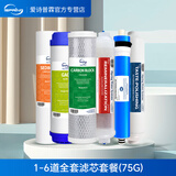 爱诗普霖美国iSpring 家用净水器管线机超滤机纯水机滤芯配件全套滤芯耗材RO膜反渗透 1-6道全套滤芯套餐（75）