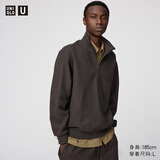 优衣库合作款男装女装绒面针织半拉链套头衫长袖479849 35 浅褐色 XL /180/108B