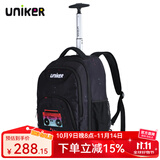 uniker小学生拉杆书包男双肩背包女行李包休闲中学生书包轻便拉杆包 金曲11123M