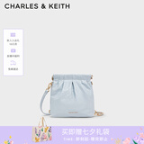 CHARLES&KEITH迷你菱格流浪包单肩斜挎双肩包包女包生日七夕礼物CK2-60782390 Sea Salt Blue海盐蓝 S