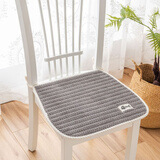 南柯一梦坐垫地上纯棉椅垫透气四季通用防滑办公坐垫电脑椅子垫夏季餐椅垫 6只装马蹄形绑带款（菠萝格深灰色）