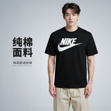 耐克(NIKE)男短袖T恤 纯棉 运动休闲 经典简约 AR5005-010 黑色M