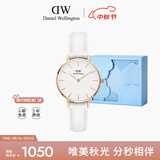 丹尼尔惠灵顿（DanielWellington）DW女表金边白色皮质表带28mm白盘欧美简约风生日礼物DW249