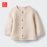 优衣库婴幼儿宝宝压线开衫/外套上衣479599 30 浅米色 70