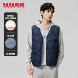 鸭鸭（YAYA）排骨羽绒服男女同款冬季保暖鸭绒轻薄短款马甲背心无袖男士外套