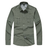 酷艾德户外速干衣裤套装情侣款速干裤速干衬衫上衣两截可拆卸 军绿上衣-男 S