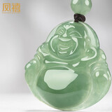 凤禧珠宝天然翡翠玉佛吊坠玉坠女士款弥勒佛公a货玉石项链新年礼物