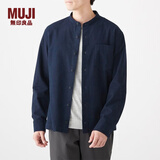 无印良品 MUJI 男式 新疆棉 法兰绒 立领衬衫 19AC775 海军蓝 M