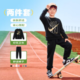 NIKE3BRAND 耐克儿童红色拜年服纯棉2件套男女童弹力亲肤舒适套装