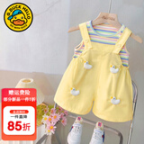G.DUCKKIDS小黄鸭童装女夏装一周岁衣服女宝宝0-3岁婴儿套装5小童女孩两件套 黄色 90 尺码1~2岁【 80-90cm】