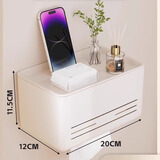 希朗手纸盒不锈钢卫生间纸巾盒免打孔厕所卫生纸盒厕纸盒防水擦手纸盒 奶白横观察纸巾盒 纸巾盒