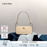 Calvin Klein时尚腋下包礼物通勤洋气包包金属字母拉链CK女包单肩法棍包DH3237 280-杏仁黄 OS