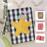 Tagi.《塔皮星》想象海滩小花彩色格纹链条护照夹证件收纳三八女神节 黄油星
