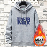 简男秋冬季加绒卫衣男连帽衫重磅加厚套头保暖学生带帽男装外套 加绒LNPK浅灰 XL 建议110-130斤