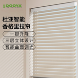 杜亚电动窗帘家用 智能家居电动香格里拉帘 自动升降成品窗帘电机 【遥控版】高遮光接电2平方套装