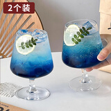 微光里ins风矮脚玻璃杯鸡尾酒杯饮品杯苏打气泡水杯饮料调酒杯子高级感 矮脚菱形杯【460ML】2个装