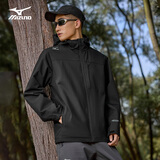 美津浓（MIZUNO）户外夹克男女春秋冬外套防风防水情侣登山服 黑色 L