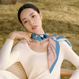 万事利WENSLI真丝丝巾桑蚕丝女士方巾63cm妈妈生日礼物丝巾礼盒  玉兰赋