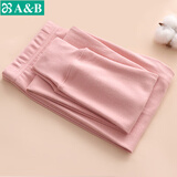 AB女士秋冬纯色纯棉磨毛保暖打底秋裤单件贴身女款柔软长裤棉毛裤 藕粉 1条 2XL 推荐130-150斤【5°-15°】