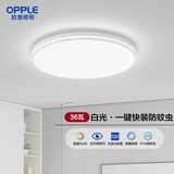 欧普照明（OPPLE）卧室吸顶灯具走廊灯过道灯阳台玄关灯简约小吸顶灯三防一体快装 呵护光【白光】36W/2800lm直径40cm