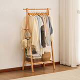 zhuting实木衣架落地立式衣帽架折叠挂衣架卧室专用多功能挂钩简易晾衣架 80榉木衣帽架【原木色】