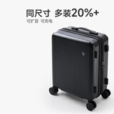 爱华仕行李箱20可登机女生拉杆箱大容量24寸旅行箱学生密码箱旅游皮箱子 【青春版】黑色 24英寸 （+20%容量）托运箱