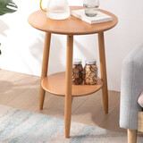 家逸沙发边几实木小圆桌简约茶几家用客厅边柜角落桌北欧风格角几