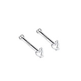 伊芙兰黛S999足银耳钉养耳棒耳洞免摘女简约隐形银耳针新打耳洞学生防堵 999纯银镂空爱心耳钉一对(免耳堵)