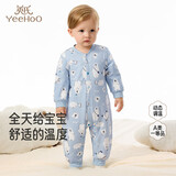 英氏（YEEHOO）连体衣夹棉哈衣爬服宝宝保暖棉服秋冬季和尚服 冬川夹棉襟哈 80cm