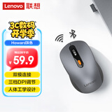 联想（Lenovo）无线蓝牙双模鼠标 便携办公鼠标 人体工程学设计 适用台式机一体机笔记本平板Howard风暴灰