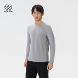 KOLON SPORT/可隆户外休闲衣 男子防晒UPF50+微拉绒圆领长袖T恤 LHRT5AN043-GY 灰色 XL 180/100A