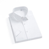凡客诚品（VANCL）纯色商务正装男士免烫棉质休闲上衣白衬衣 短-白色 44