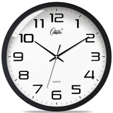 康巴丝（Compas）挂钟客厅2025款简约办公日历钟表石英钟表挂墙时钟 c3519黑白直径39cm