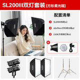 神牛 补光灯 sl200三代 200w补光灯 摄影常亮直播灯 LED摄影灯 视频直播补光灯 人像拍照美颜柔光灯 SL200III双灯套装-柔光箱*2 白光标配版