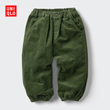 优衣库婴幼儿宝宝灯芯绒长裤/宽松休闲裤裤子25秋冬新款478838 57 深橄榄色 100