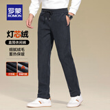罗蒙灯芯绒加厚休闲裤男2025秋季新款抽绳腰时尚百搭直筒宽松长裤 灰色【加绒款】 XL (180) （建议140-155斤）