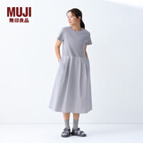 无印良品（MUJI）女式凉感短袖连衣裙女装裙子25年夏季连身裙长裙BC2LKA5S 灰色 S (155/80A)