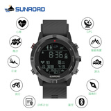 松路户外运动手表卫星授时定位防水心率多功能智能登山海拔跑步手表 黑色|硅胶带