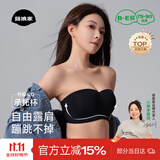 菇娘家无肩带内衣承托杯防滑无痕女抹胸隐形聚拢美背文胸大码胸罩裹胸