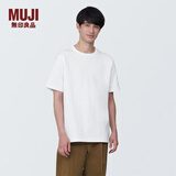 无印良品（MUJI）男式 水洗粗棉线圆领短袖T恤 男士打底衫纯棉全棉 男装 白色 AB1MCC4S M (170/92A)