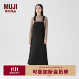 无印良品 MUJI 女式 棉斜纹背带裙裙子文艺范工装纯棉全棉BE06CC3A 黑色 XL(165/74A)