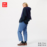 优衣库女装棉质牛仔舒适九分裤/水洗产品休闲百搭478995 473801 473801/65宝蓝色 3XL