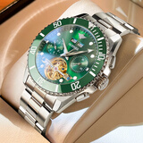 劳力士王子男士手表瑞士正品原装进口潜水表绿水鬼男表熊猫全自动机械表新款 本色绿面 41mm
