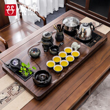 豪峰2025新款整套紫砂茶具套装家用实木茶盘一体烧水泡茶壶中秋节礼物