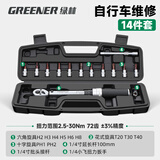 绿林（GREENER）扭力扳手自行车家用套装2.5-30NM公路车扭矩扳手可调扳手1/4小飞