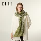 ELLE【礼盒装】100%纯羊毛女士丝巾围巾披肩印花送妈妈礼物女友