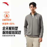 安踏加绒运动外套男冬季针织开衫立领休闲卫衣长袖拉链跑步训练上衣