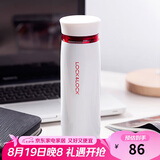 乐扣乐扣（LOCK&LOCK）不锈钢保温杯情侣学生水杯菲特旋转盖轻量杯450ml白红 LHC4131WR