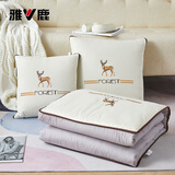 雅鹿家纺 全棉抱枕被子两用二合一冬季加厚纯棉汽车载午睡靠垫办公室午休可折叠加大号空调被枕头被子 一鹿有你-时尚米 50*50cm打开145*195cm